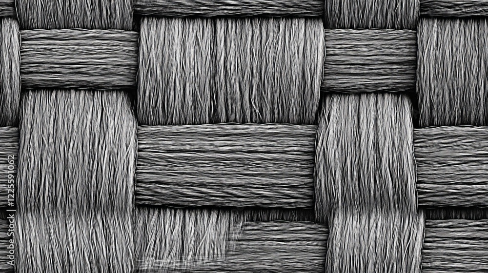Poster intricate patterns emerge in a captivating weave of gray fibers under soft light, showcasing the art