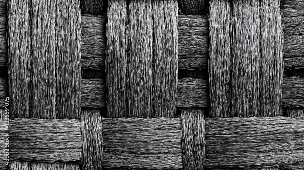 Poster Intricate patterns of woven fibers create a stunning visual display of texture and depth captured in monochromatic tones