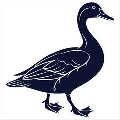 silhouette duck image on white background