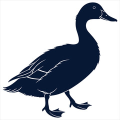 silhouette duck image on white background