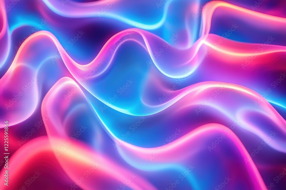 Poster colorful light waves create a mesmerizing abstract display in vibrant hues