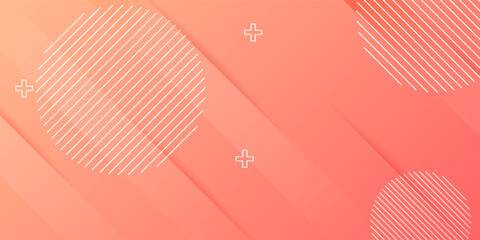 Abstract pink and orange gradient background. Minimal geometric white light background abstract design.
