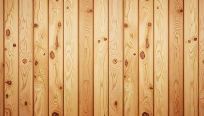 Fototapeta premium Warm natural wooden wall with grain patterns, rustic ambiance
