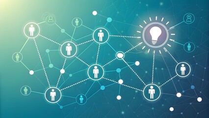 Connection and Networking Concept with Light Bulb Illustration