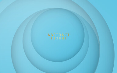 blue abstract 3d background, circular papercut suit for your design
