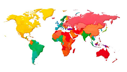 Obraz premium Colorful World Map Illustration Countries Global Geography