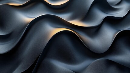 Obraz premium Blue leather waves with subtle glowing highlights. Generative AI