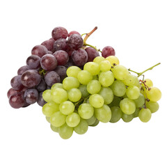 Fototapeta premium Bunch of Red and Green Grapes Isolated Trasnparent Background, Png Isolated, Trasnparent Background
