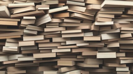 A massive pile of books, various sizes and colors, creating a textured background.