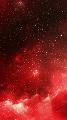 Red background with flying golden little confetti and glitter 