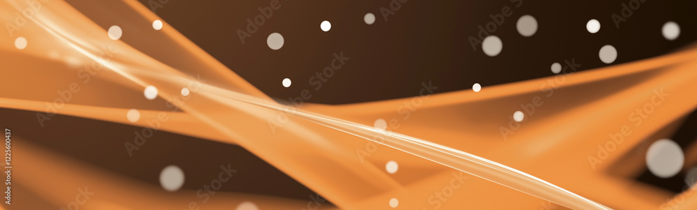 Aufkleber Orange wavy lines creating abstract background with bokeh