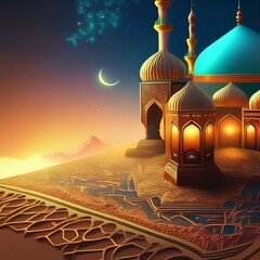 Ramadan Mubarak Background AI Image