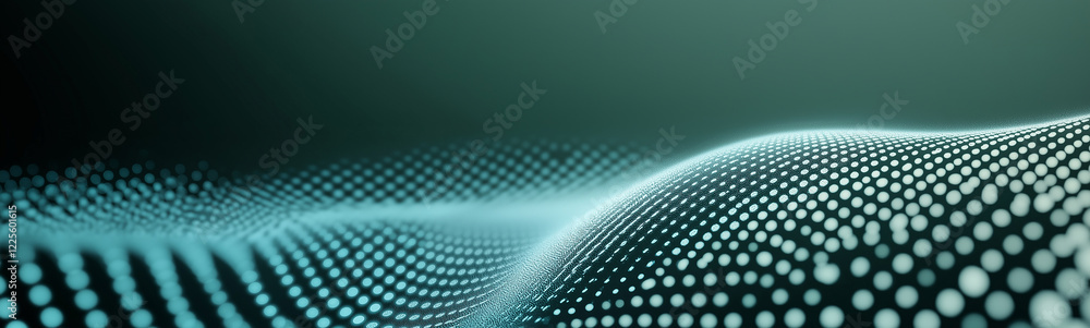 Aufkleber abstract particles wave is flowing in cyberspace