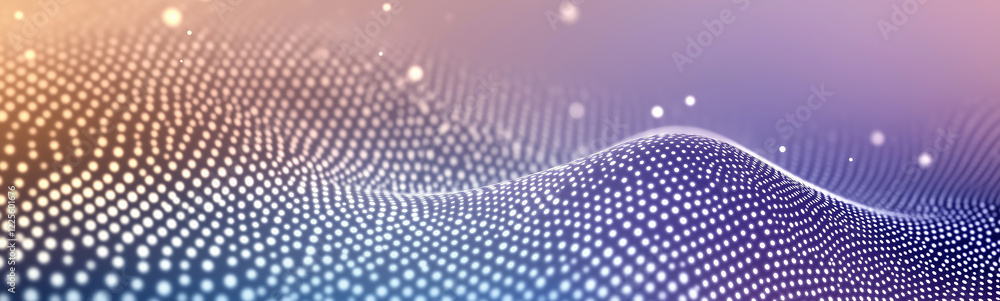 Poster Abstract particles waveform flowing across gradient background