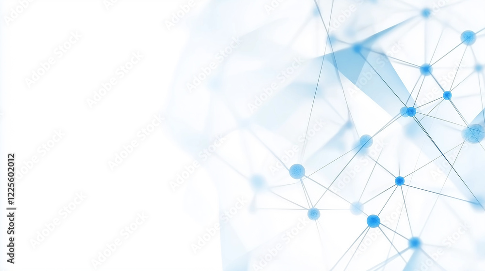 Poster abstract network connections expanding in white space background