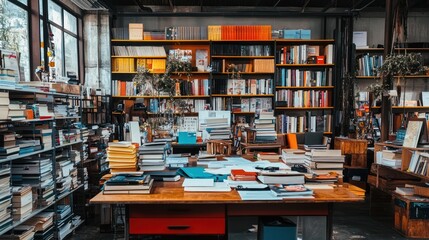 A cluttered room filled with many books and papers