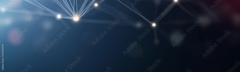 Poster Network nodes connecting, creating complex structure in digital space