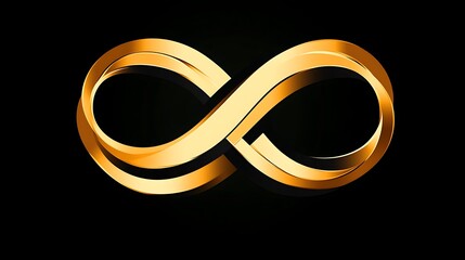 Golden Infinity Symbol Abstract Design Illustration