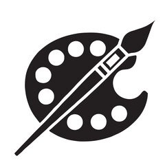 Artist Palette and Paintbrush Graphic Design