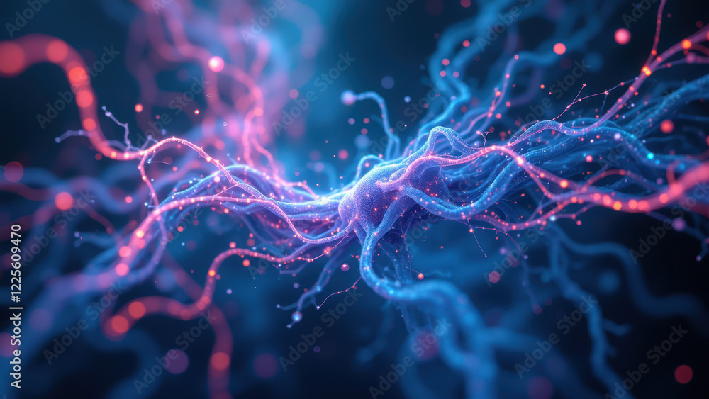 Aufkleber a stunning digital illustration of a brain with highlighted neurons and synapses, symbolizing cognit