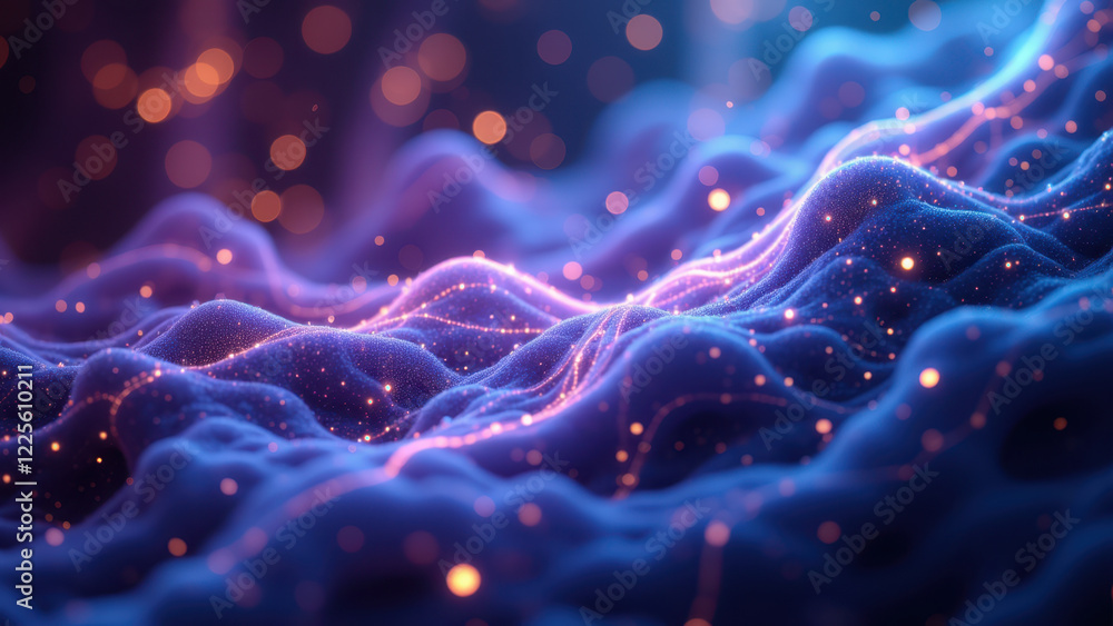 Poster intricate digital art illustration showcasing an abstract representation of vagus nerve stimulation 