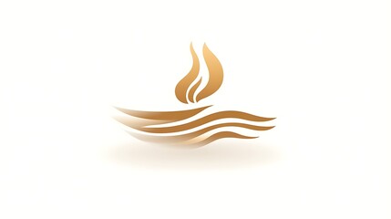 Abstract Golden Flame Design Representing Light and Waves