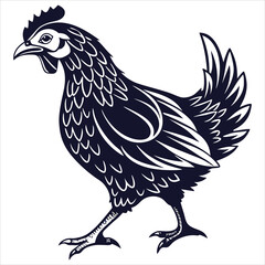  silhouette Chicken image on white background