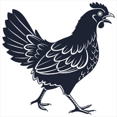  silhouette Chicken image on white background