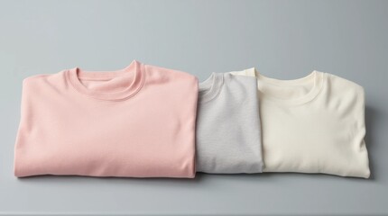 Neatly Folded Sweatshirts in Soft Muted Colors