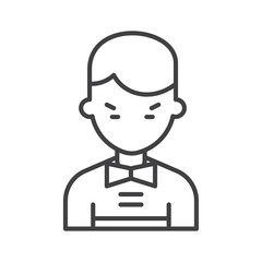 Angry boy icon Vector logo set flat