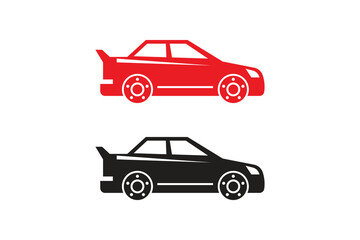 Car art silhouettes with white background vector illustration with color version logo icon 