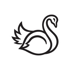 black swan silhouette vector graphic style