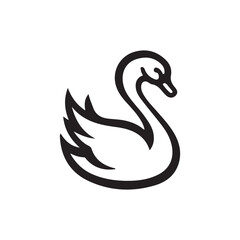 black swan silhouette vector graphic style