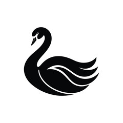 black swan silhouette vector graphic style