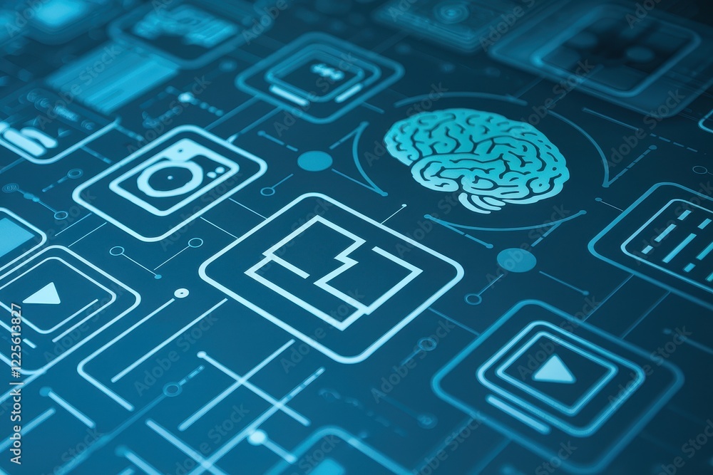 Poster abstract digital brain interface: cognitive technology and ai concept