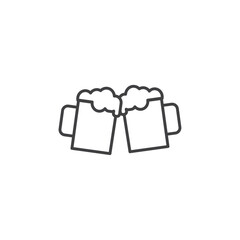 Clinking beer icon Vector logo set flat