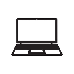 laptop, monochrome, simplified, icon style, black and white
