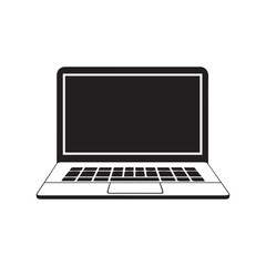 Fototapeta premium laptop, monochrome, simplified, icon style, black and white
