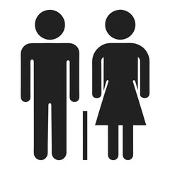 Men and women toilet sign icon, Toilet icon, Bathroom icon silhouette vector illustration 