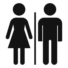 Men and women toilet sign icon, Toilet icon, Bathroom icon silhouette vector illustration 