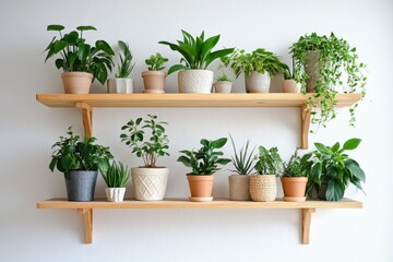 Fototapeta premium Serene Minimalist Interior with Green Plants