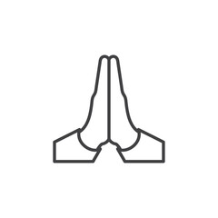Hi five prayer icon Vector logo set flat