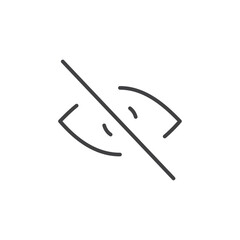 Hide view icon Vector logo set flat