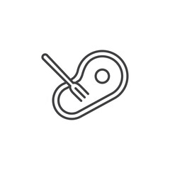 Meat icon Vector logo set flat