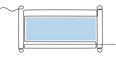 chinese scroll of continuous one line drawing, Chinese New Year blank scroll outline vector, Chinese calligraphy scroll flat icon Single illustration with long shadow, flat chinese scroll. pro vector.