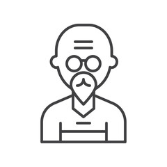 Old man icon Vector logo set flat