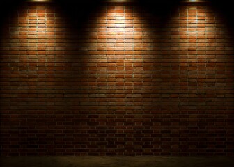 Empty brick wall with spotlights, product display