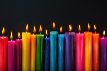Colorful Candles in a Striking Arrangement