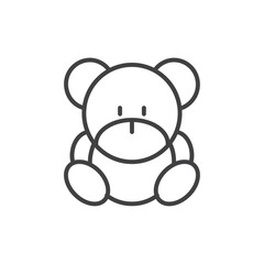 Teddy bear icon Vector logo set flat