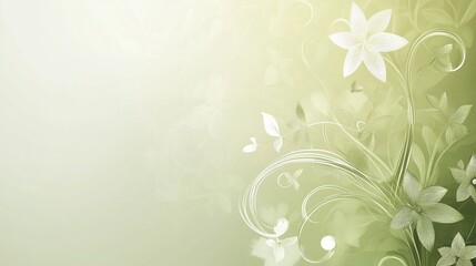 Elegant Green Floral Design Background Image